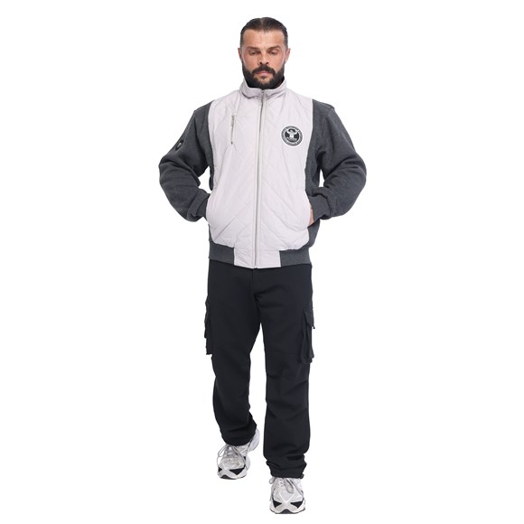 Mens Relaxed-Fit Quilted Full-Zip Athletic Jacket Big Sam 3598