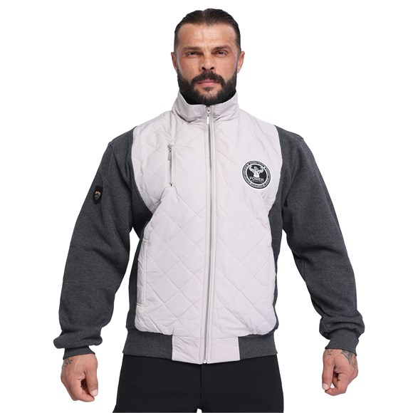 Mens Relaxed-Fit Quilted Full-Zip Athletic Jacket Big Sam 3598