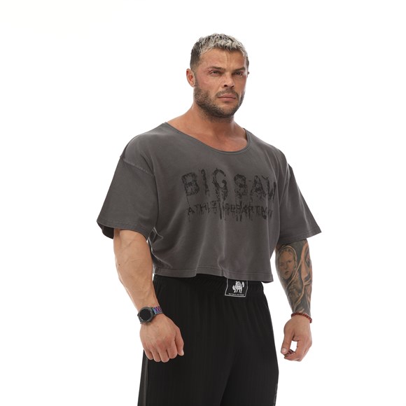 Mens Bodybuilding Wide-Short Muscle Rag Top