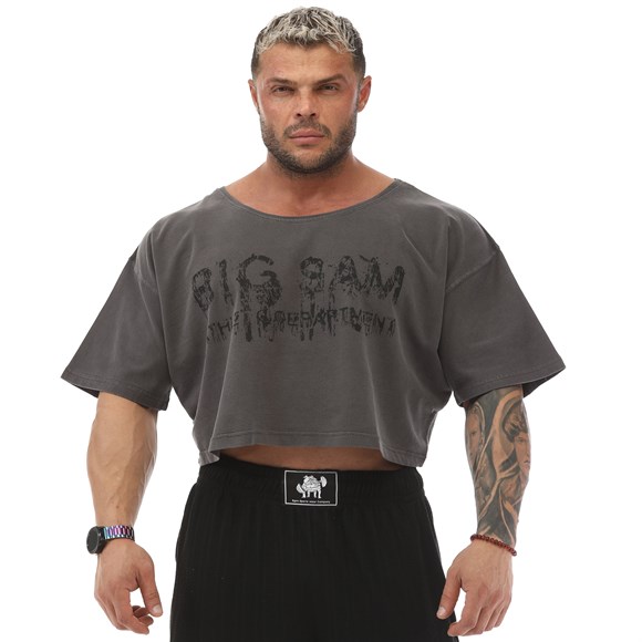 Mens Bodybuilding Wide-Short Muscle Rag Top