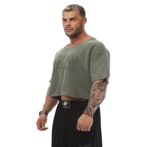 Mens Bodybuilding Wide-Short Muscle Rag Top