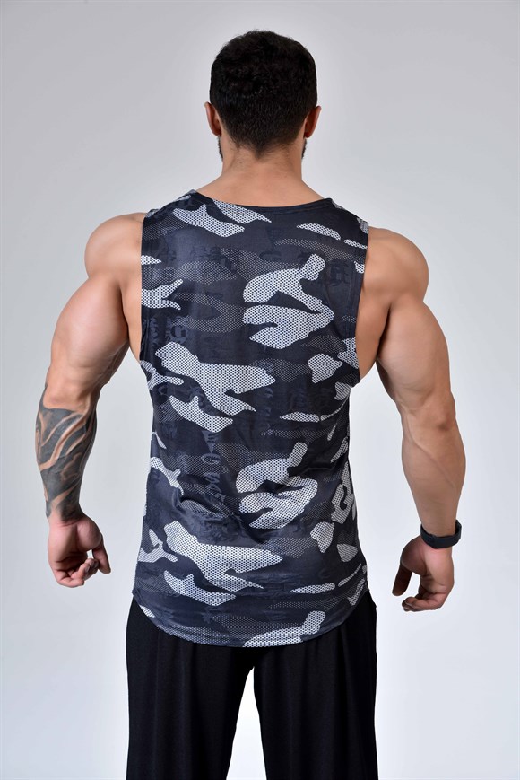 Mens Gym Camuoflage Sleeveless Top