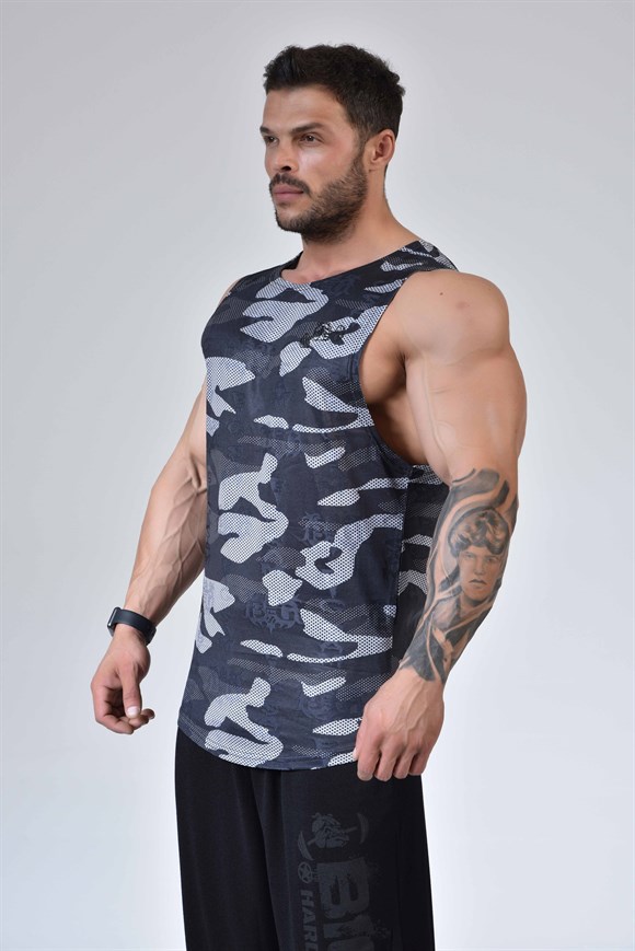 Mens Gym Camuoflage Sleeveless Top