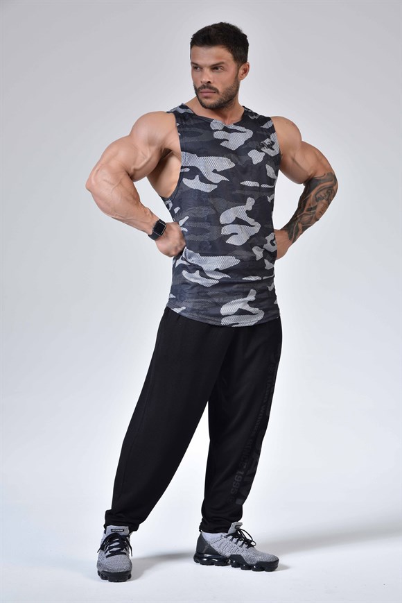 Mens Gym Camuoflage Sleeveless Top
