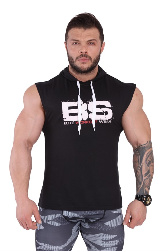 Mens Hooded Sleeveless Gym T-shirt