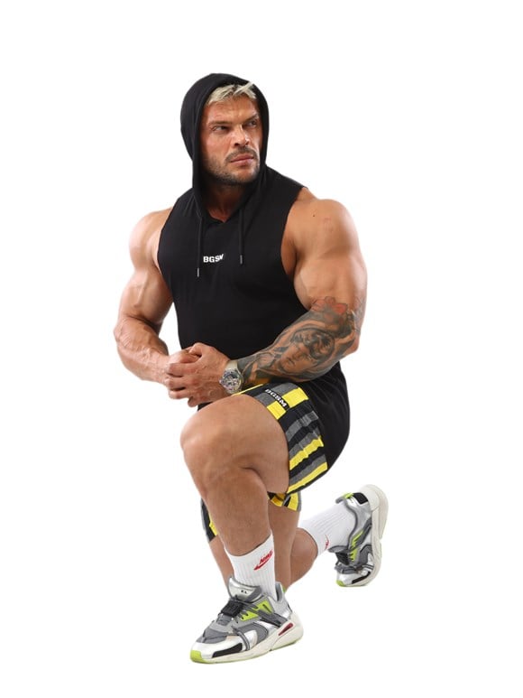 Mens Hooded Sleeveless Gym T-shirt
