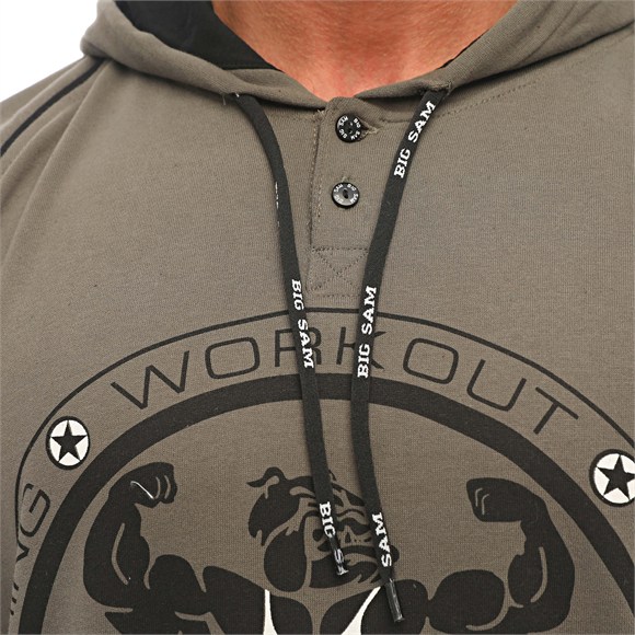 Mens Oversized Cotton-Blend Pullover Hoodie
