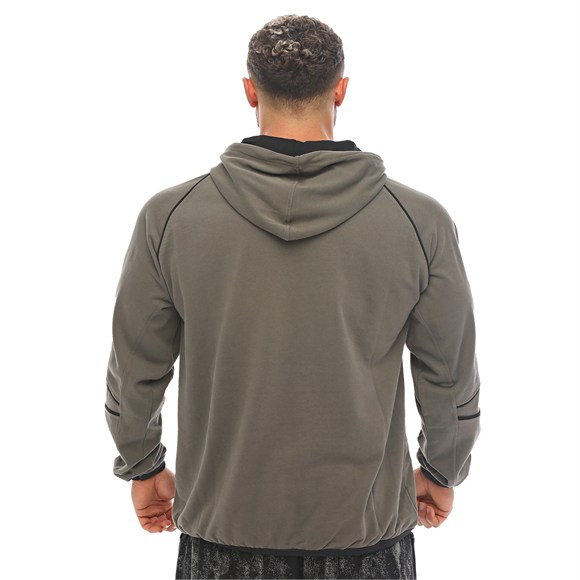 Mens Oversized Cotton-Blend Pullover Hoodie