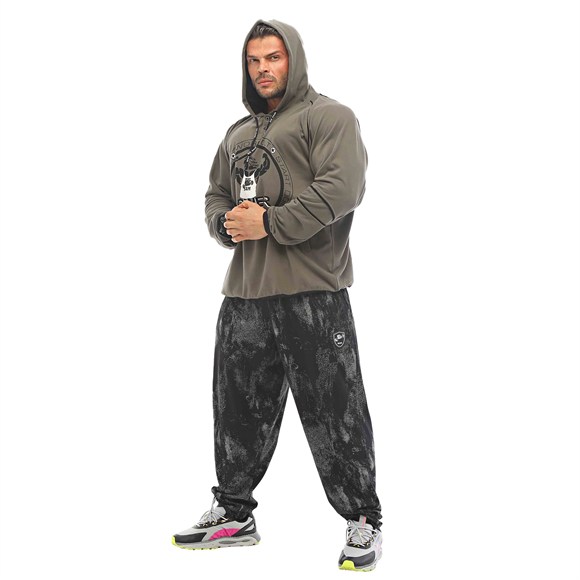 Mens Oversized Cotton-Blend Pullover Hoodie