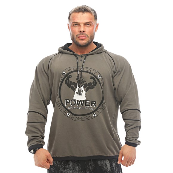Mens Oversized Cotton-Blend Pullover Hoodie