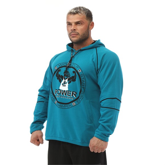 Mens Oversized Cotton-Blend Pullover Hoodie
