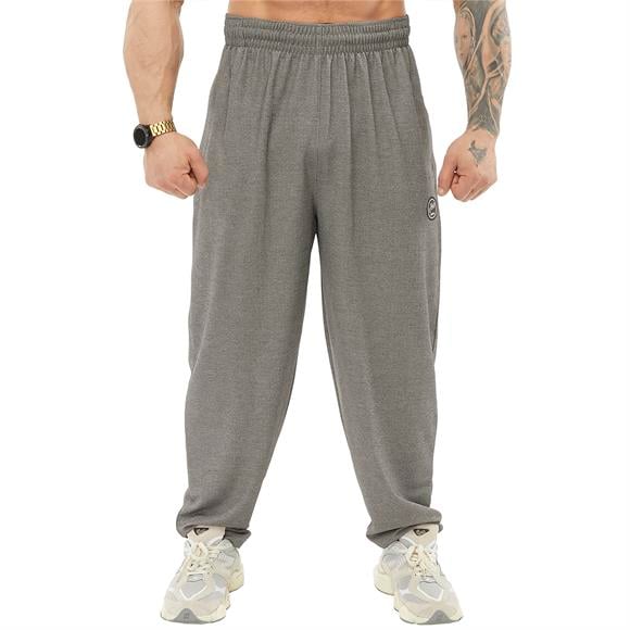 Mens Loose Fit Gym Sweatpants with Zippered Pockets