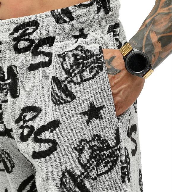Mens Loose Fit Logo Design Towel Swetpants