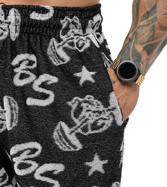 Mens Loose Fit Logo Design Towel Swetpants