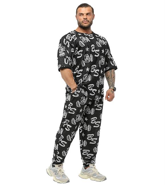 Mens Loose Fit Logo Design Towel Swetpants