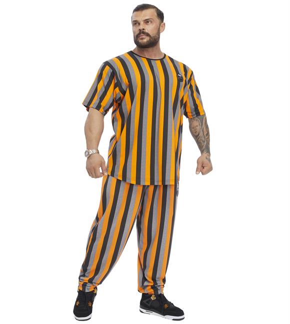 Mens Loose Fit Striped Cotton Sweatpants