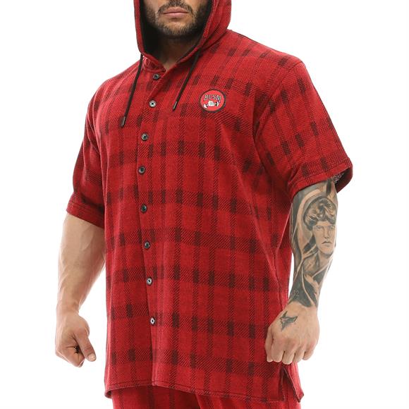 Mens Oversize Hooded Short Sleeve Shirt