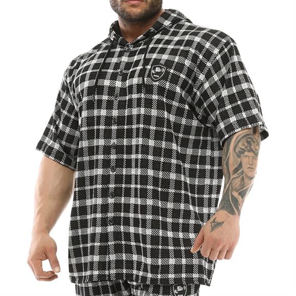 Mens Oversize Hooded Short Sleeve Shirt