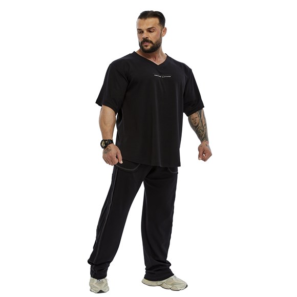 Mens Oversize Open V-neck T-shirt