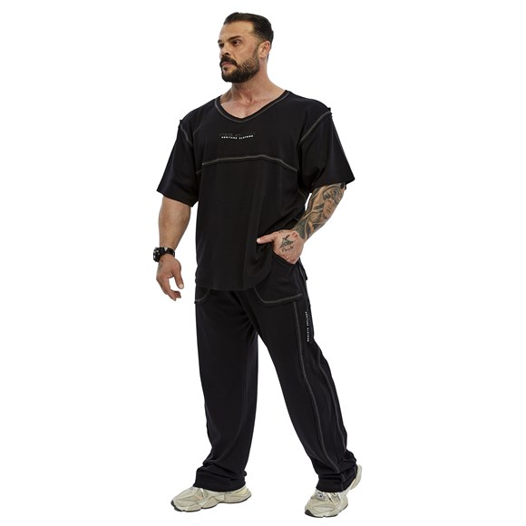 Mens Oversize Open V-neck T-shirt