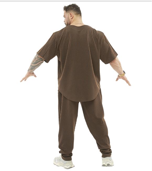 Mens Oversize Rag Top T-shirt Textured Fabric