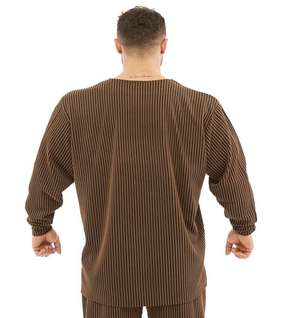 Mens Oversize Striped Winter Sweatshirt