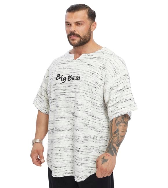 Mens Oversize Thick Textured Fabric Rag Top T-shirt 