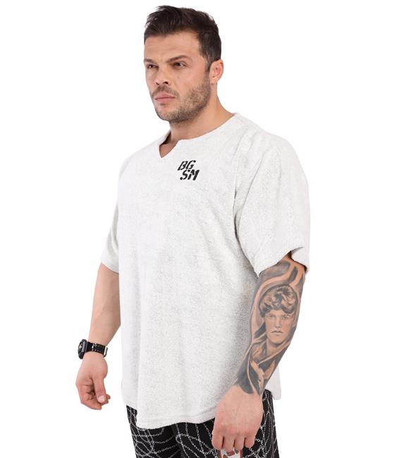 Mens Oversize Towel Textured Thick Fabric Rag Top T-shirt