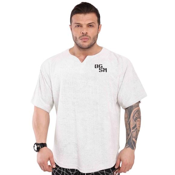 Mens Oversize Towel Textured Thick Fabric Rag Top T-shirt