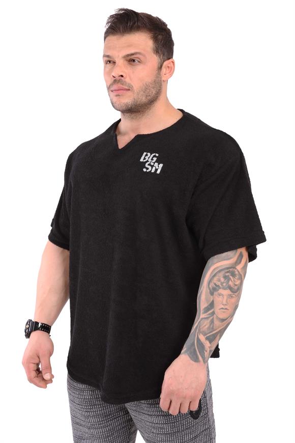 Mens Oversize Towel Textured Thick Fabric Rag Top T-shirt