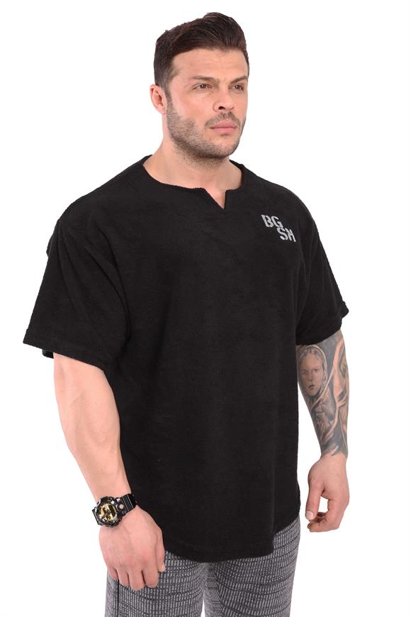 Mens Oversize Towel Textured Thick Fabric Rag Top T-shirt