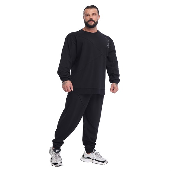 Mens Oversized Cotton Batwing-Sleeve Sweatshirt