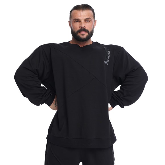 Mens Oversized Cotton Batwing-Sleeve Sweatshirt
