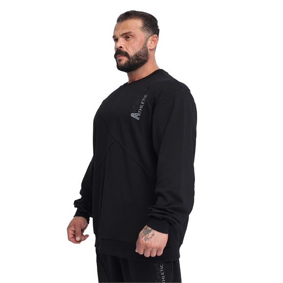 Mens Oversized Cotton Batwing-Sleeve Sweatshirt