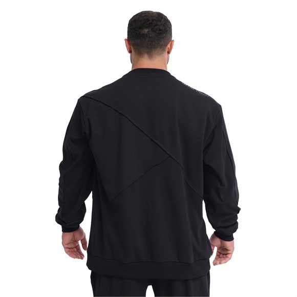 Mens Oversized Cotton Batwing-Sleeve Sweatshirt