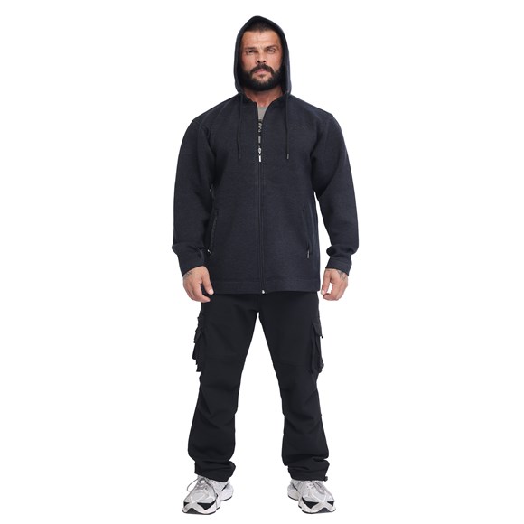 Mens Oversized Hooded Scuba Fabric Sports Jacket