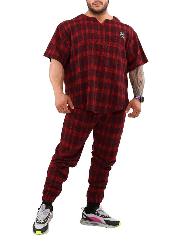 Mens Plaid Oversize Rag Top T-shirt