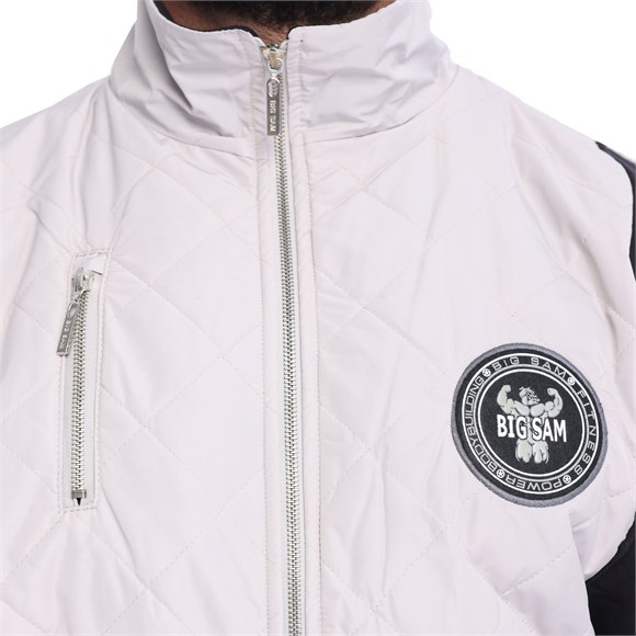 Mens Relaxed-Fit Quilted Full-Zip Athletic Jacket Big Sam 3594