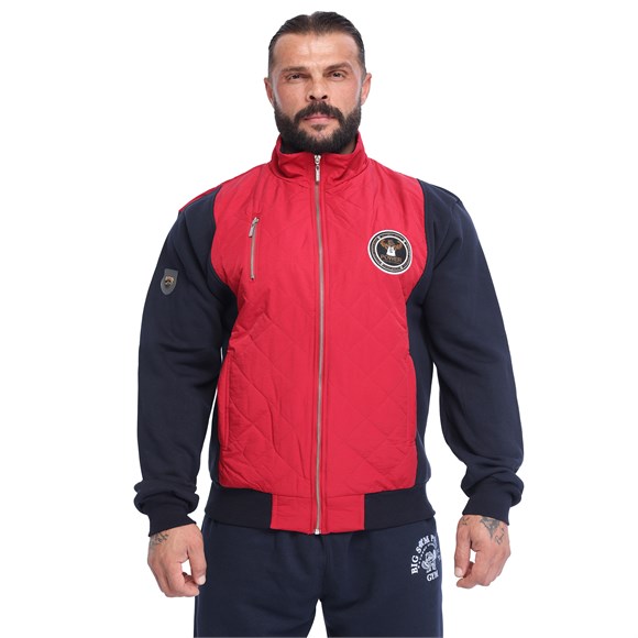 Mens Relaxed-Fit Quilted Full-Zip Athletic Jacket Big Sam 3599