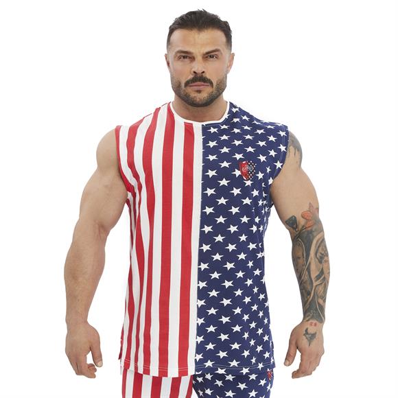 Mens Sleeveless T-shirt Cotton Gym Tank Top