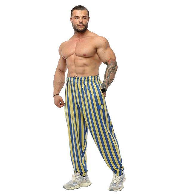 Mens Striped Loose Fit Ukrainian Flag Sweatpants