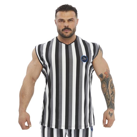 Mens Striped Sleeveless Cotton T-shirt