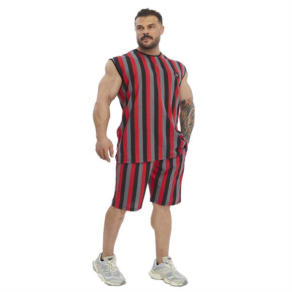 Mens Striped Sleeveless Cotton T-shirt