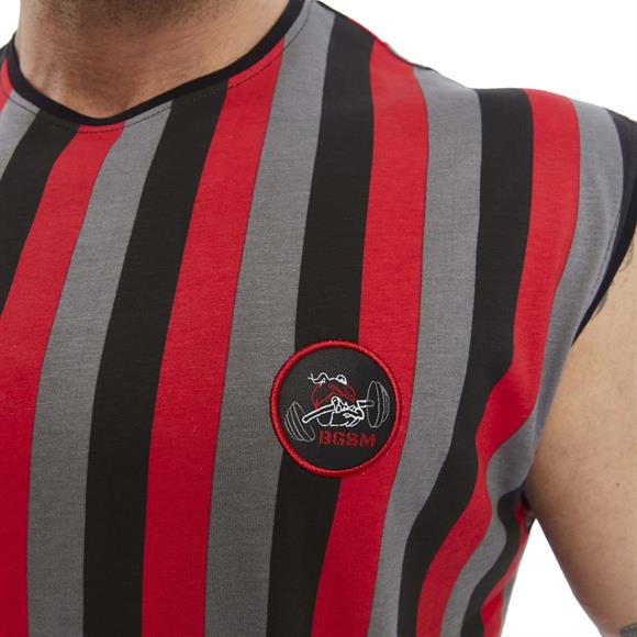Mens Striped Sleeveless Cotton T-shirt