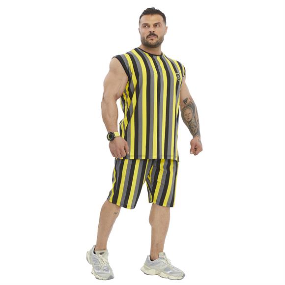 Mens Striped Sleeveless Cotton T-shirt
