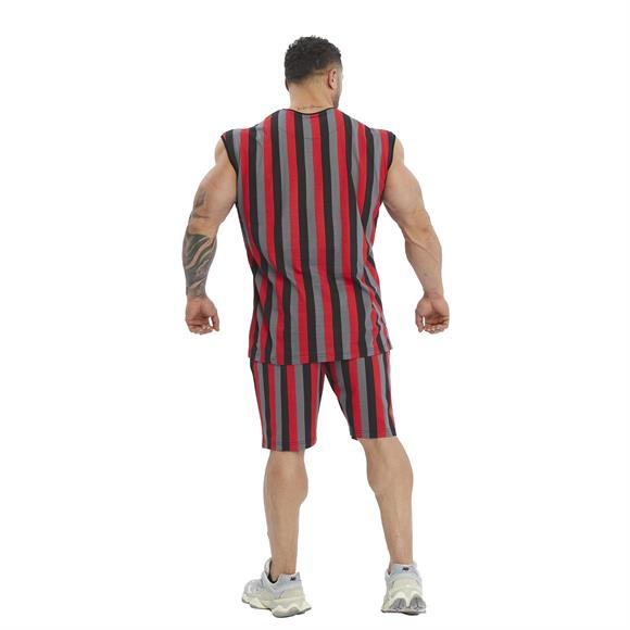 Mens Striped Sleeveless Cotton T-shirt