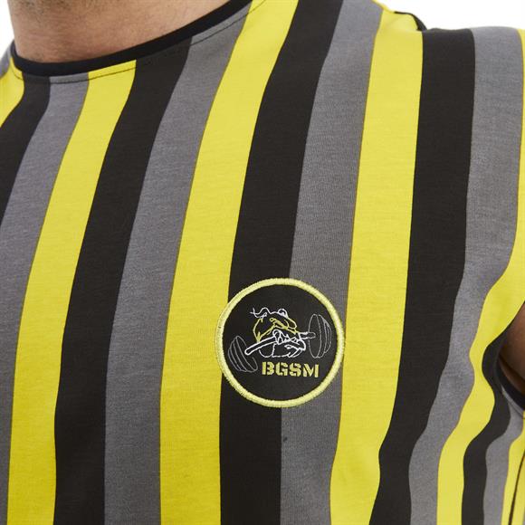 Mens Striped Sleeveless Cotton T-shirt