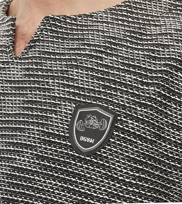 Mens Textured Knitted Oversize Rag Top T-shirt