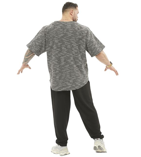 Mens Textured Knitted Oversize Rag Top T-shirt