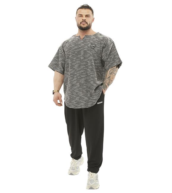 Mens Textured Knitted Oversize Rag Top T-shirt